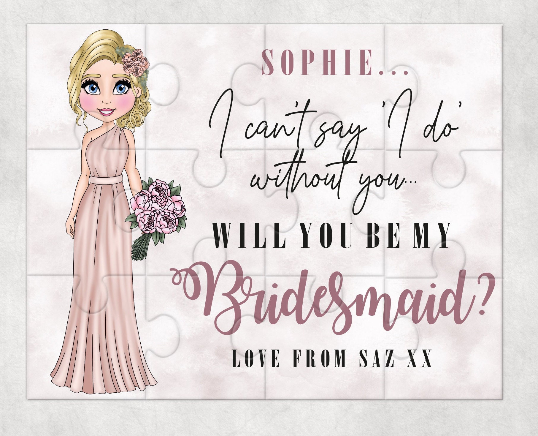 Will You Be My Bridesmaid Jigsaw | Personalised Bridesmaid Proposal | Wedding Proposal, Bridesmaid Jigsaw, Bridesmaid ask, Maid of honour