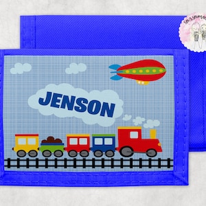 Personalised Trains Wallet | Kids Trains Wallet | Kids Purse | Blue Wallet | Cars Wallet | Boys Blue Wallet | Toddler gift | Transport |