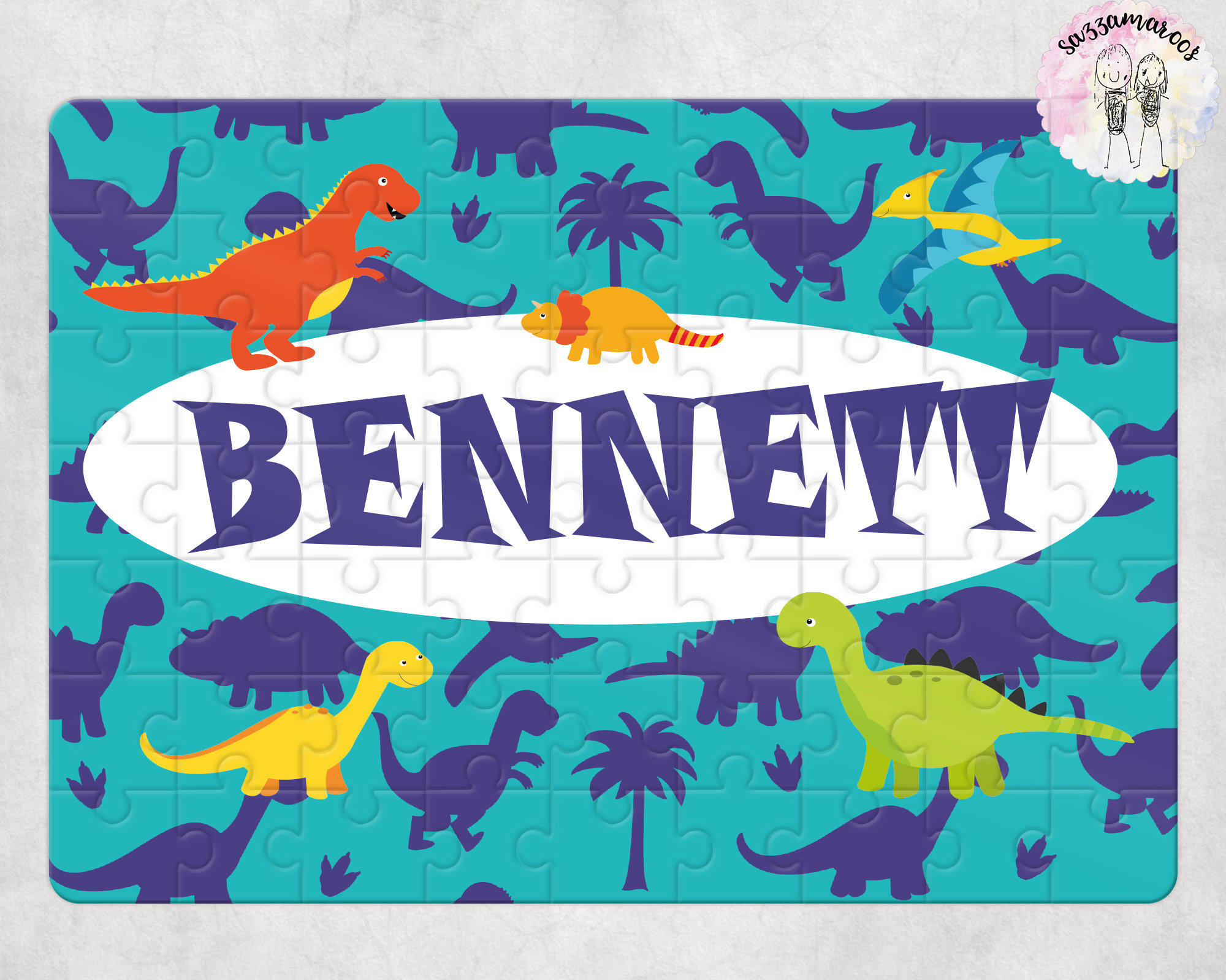 Personalised Dinosaur Jigsaw 63 piece Kids Dino's Etsy