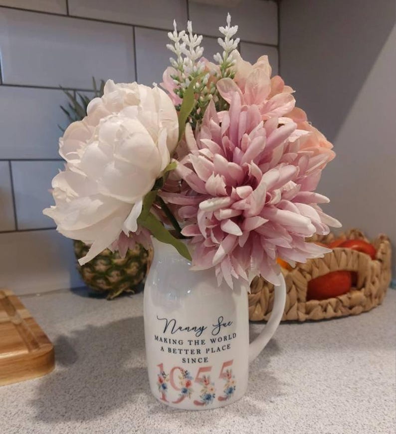 70th Birthday Flower Pot | Making the world a better place since 1956 | Happy 70th Birthday |70s| 70 | 70th | 70th Birthday Gift,1956 FLORAL image 2