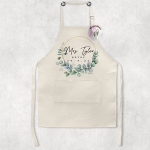 BRIDE APRON Wedding Dress Protector Wedding Day Aprons Bridal Apron Mr & Mrs Gift Newlywed Gift Wedding Breakfast Groom Apron image 2