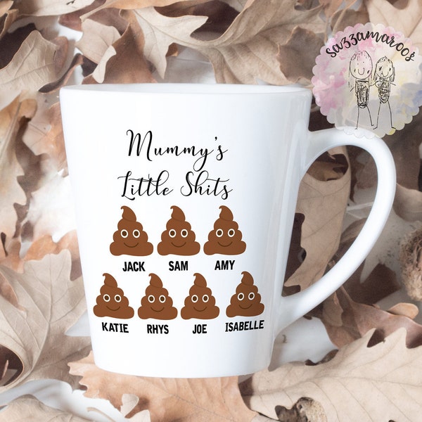 MUMMY GIFT | Mummy Latte Mug | Mummy's Little Shits | Funny Mother's Day Mug | Gift for mum mummy | Birthday Present | Funny secret santa