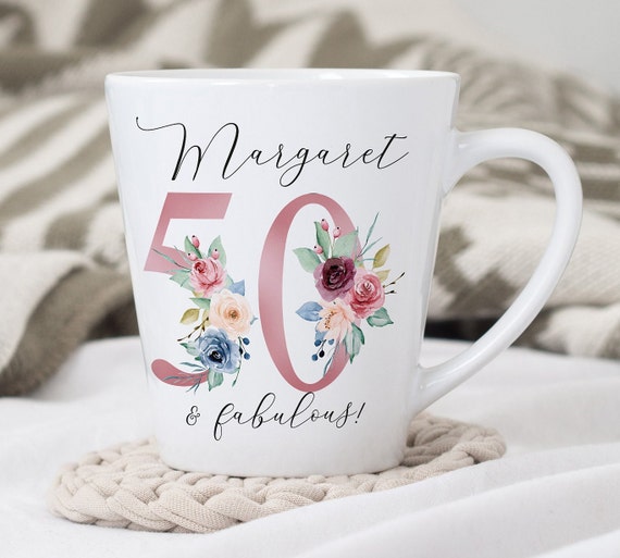 Divertida taza de regalo de cumpleaños para mujer de 50 años, original set  de regalo para