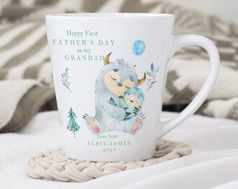 My First Fathers Day as a Grandad gift Latte Mug | First Fathers Day gift for Grandad, Grandpa, Gramps | New Grandad Gift Keepsake from baby