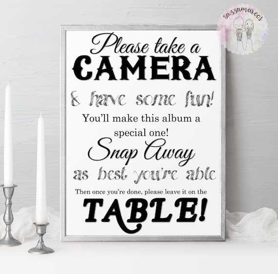 No Pictures Wedding Sign