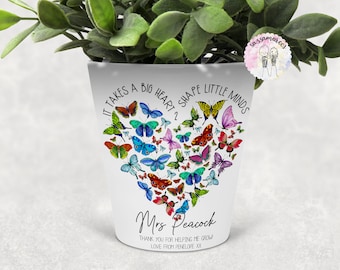 TEACHER GIFT | Teacher Plant Pot | Personalised Teacher Planter | Thank you for helping me grow | Teacher appreciation gift | Rainbow Gift