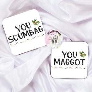 A "You Scumbag You Maggot" Matching Mug Set | Funny Christmas Mugs | Matching his and hers Mugs |Husband and wife |Fairytale of new york mug image 2