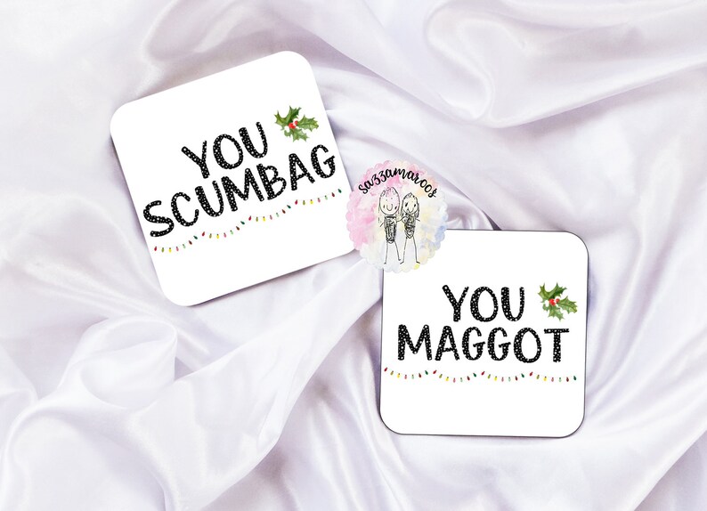 A "You Scumbag You Maggot" Matching Mug Set | Funny Christmas Mugs | Matching his and hers Mugs |Husband and wife |Fairytale of new york mug image 2