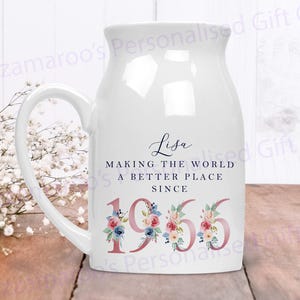 60th Birthday Flower Pot | Making the world a better place since 1966 | Happy 60th Birthday | 60s| 60 |60th | 60th Birthday Gift|1966 FLORAL
