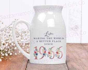 60th Birthday Flower Pot | Making the world a better place since 1966 | Happy 60th Birthday | 60s| 60 |60th | 60th Birthday Gift|1966 FLORAL