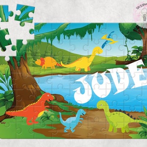 Scie sauteuse personnalisée de dinosaures | 63 pièces | Puzzle de Dino pour enfants | Fans de dinosaures | Dinosaures jouets | Remplisseur de bas | Cadeau de Noël | Bambin