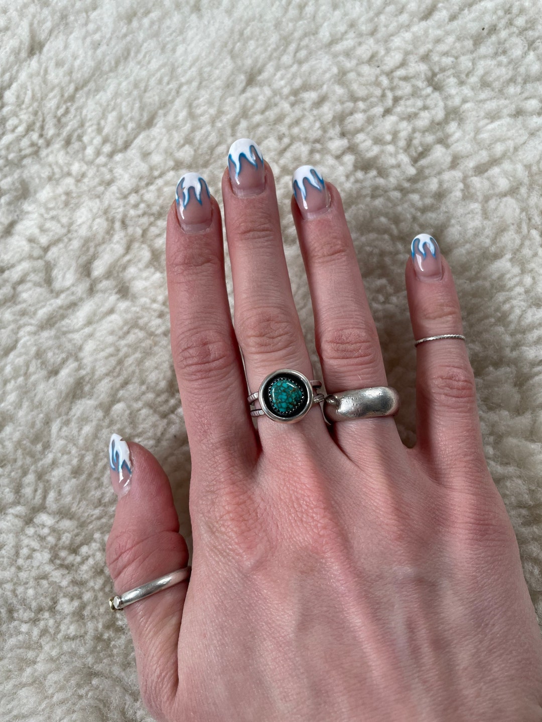 Sterling Silver Kingman Turquoise Ring Size 5 1/2 - Etsy