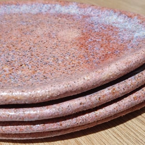 Pink side plate, cake plate, ceramic handmade