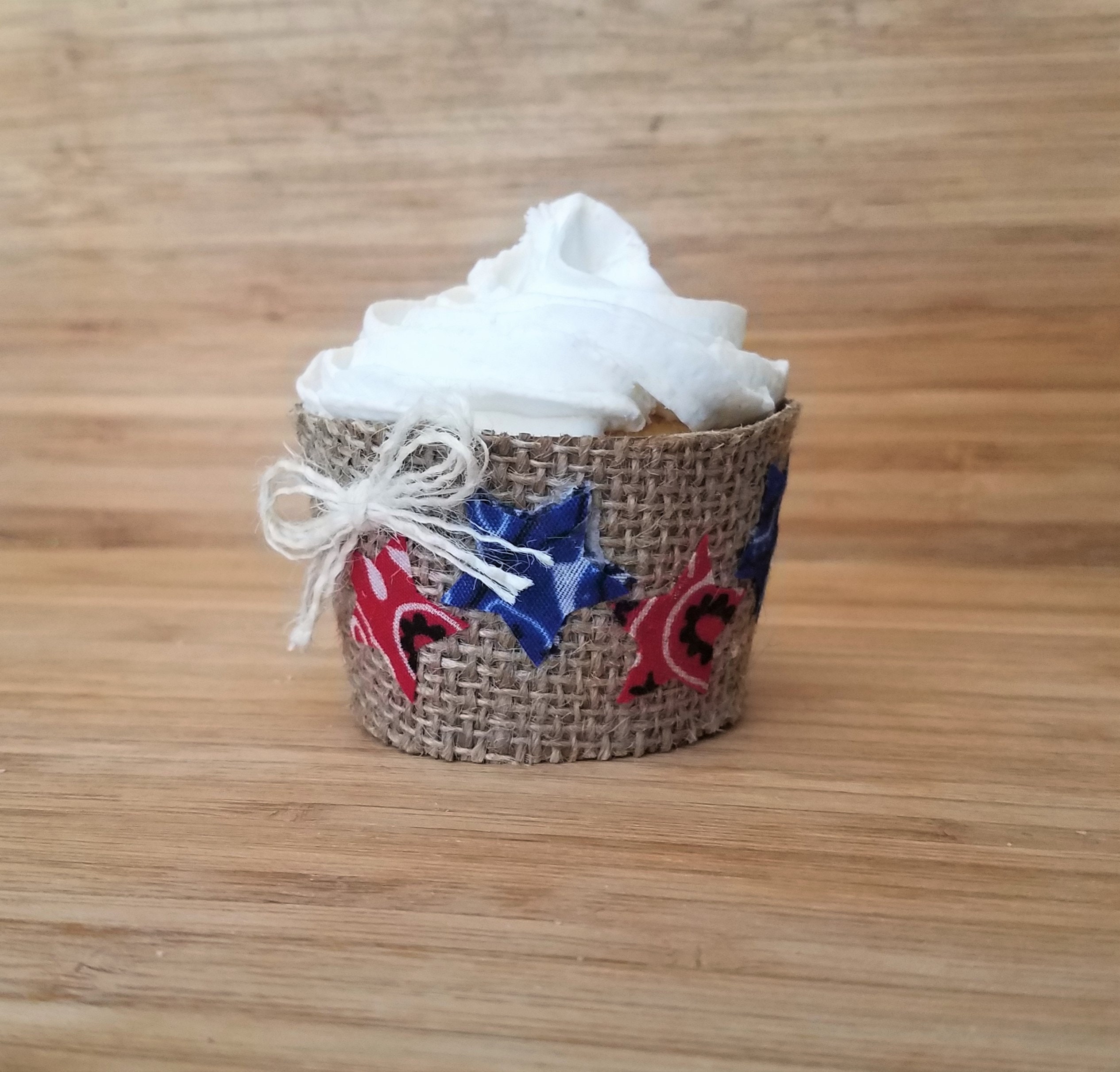 Western Cupcake Decoration Burlap Wrappers For Cupcake Etsy