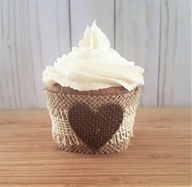 Rustic Fall Bridal Shower Decorations Burlap Cupcake Image 0