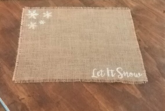 Burlap Snowflake Placemats Rustic Christmas Placemats Etsy