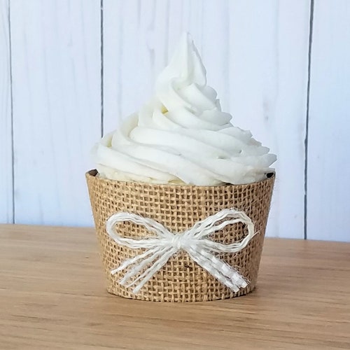 Burlap Cupcake Wrappers Rustic Cupcake Wrappers Wedding Etsy