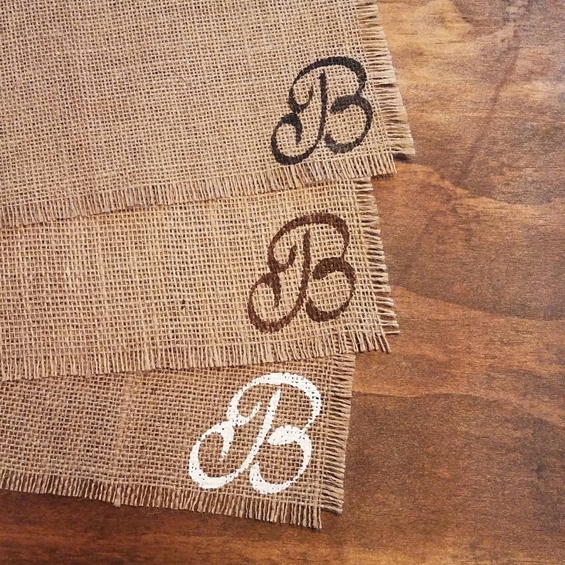 Burlap Placemats Rustic Newlywed Wedding Gift Personalized Etsy