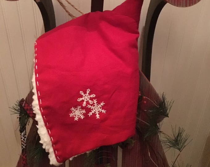 Red Winter Pixie Hat