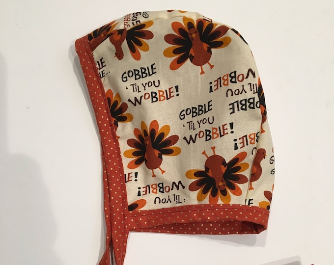 Thanksgiving Bonnet, Turkey Bonnet, Holiday Bonnet