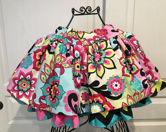 Twirl Me Knot Floral Children's Skirt, Flowers, Twirl , Bright, Skirt, Ruffles
