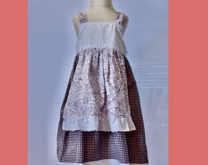 Cowgirl Dress, Apron, Plaid,  Paisley, Eyelet, Summer, Spring