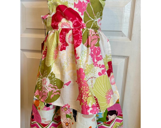 Asian dress, Cherry Blossom Dress, Oriental children dress, summer dress, picnic dress