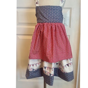 Patriotic  Dress, 4th of July, Independence Day, Cowgirl, Girls Dress, Country Dress, Red White and Blue