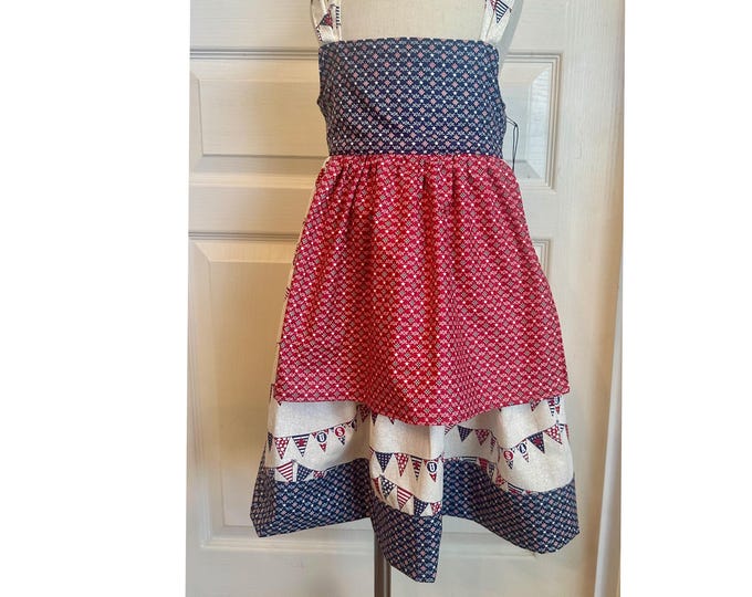 Patriotic  Dress, 4th of July, Independence Day, Cowgirl, Girls Dress, Country Dress, Red White and Blue