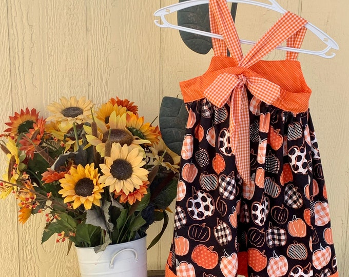 Fall Dress, Halloween Dress, Thanksgiving Dress, Pumpkin Dress, Country fall Dress, Country dress