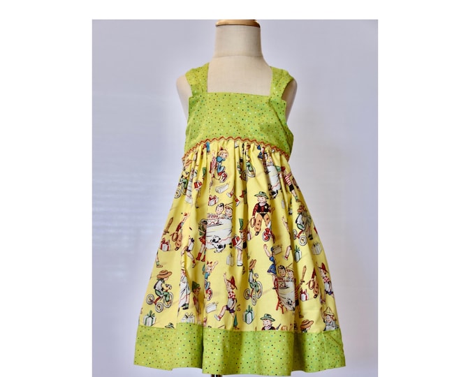 Birthday dress, Retro fabric, Summer Dress, Spring Dress