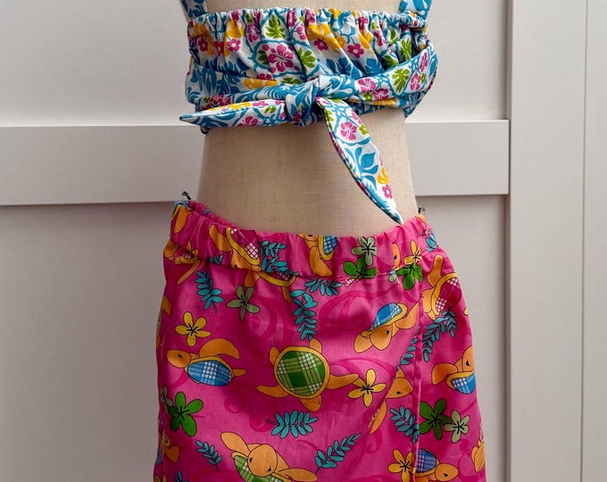 Hawaiian print skort set, Turtle