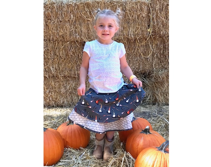 Which Witch Girls Halloween Skirt, Witch, Skirt, Girls, Witch's Hat, Twril Skirt, Halloween