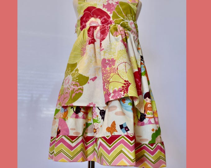 Asian dress, Cherry Blossom Dress, Oriental children dress, summer dress, picnic dress