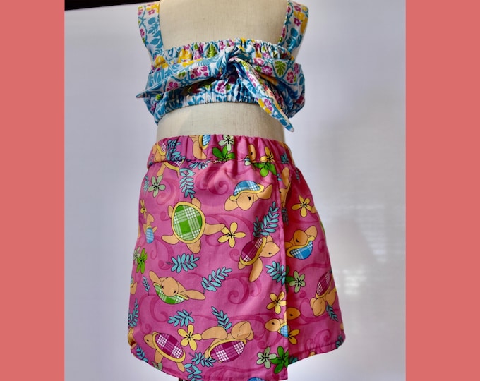 Hawaiian print skort set, Turtle