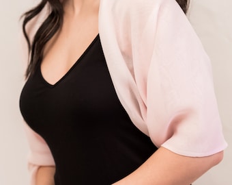 Ballet Pink Shawlee Shrug,Wedding bolero, shawl,coverup, bridesmaid, bridal party,mother of bride, boho Shrug, 100% silk , classic, elegant