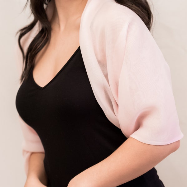 Bolero rosa ballet, chal, sobretodo, dama de honor, fiesta nupcial, madre de la novia, bolero bohemio, 100% seda, clásico, elegante