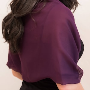 Purple Eggplant Shawlee Shrug,Wedding bolero, shawl,coverup, bridesmaid, bridal party,mother of bride, boho Shrug, 100% silk , classic