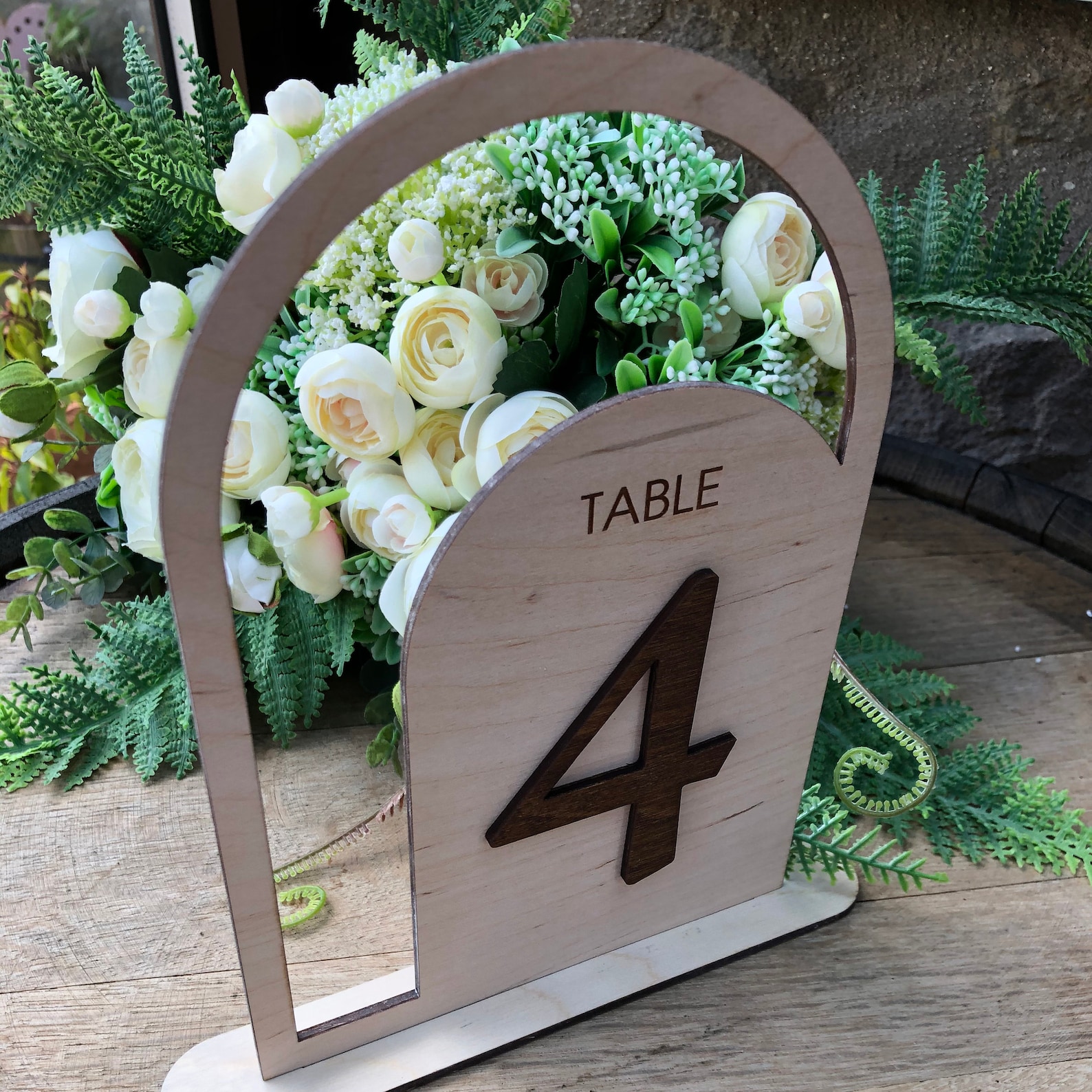 Wooden Table Number Free Standing Wedding Table Numbers Etsy