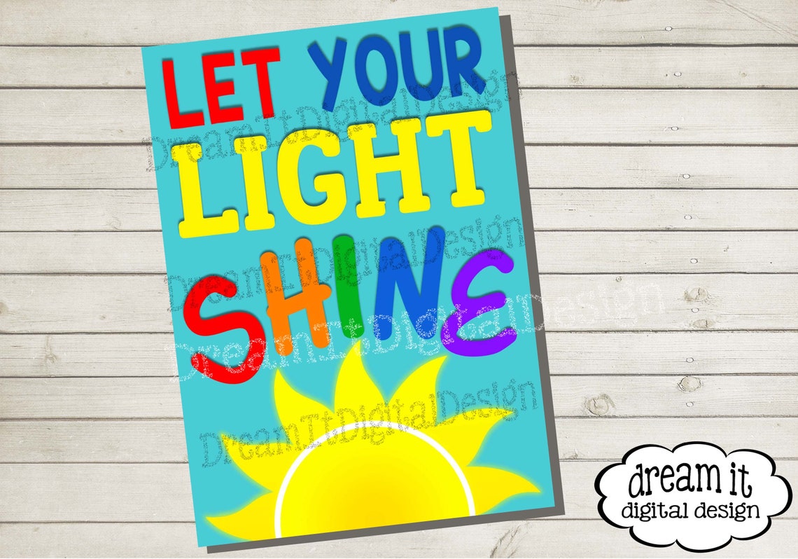 Let Your Light Shine, Printable, Digital Download - Etsy