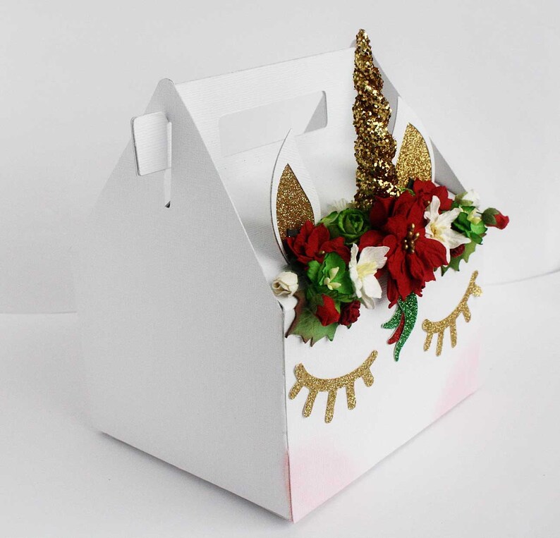 Personalised baby unicorn christmas eve box Christmas Unicorn Gable Box/Unicorn Christmas Gift Box/ | Etsy