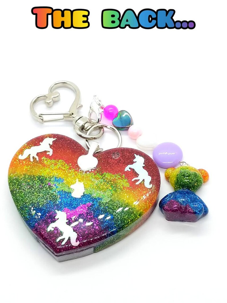 Rainbow glitter glow in the dark unicorn themed heart Etsy