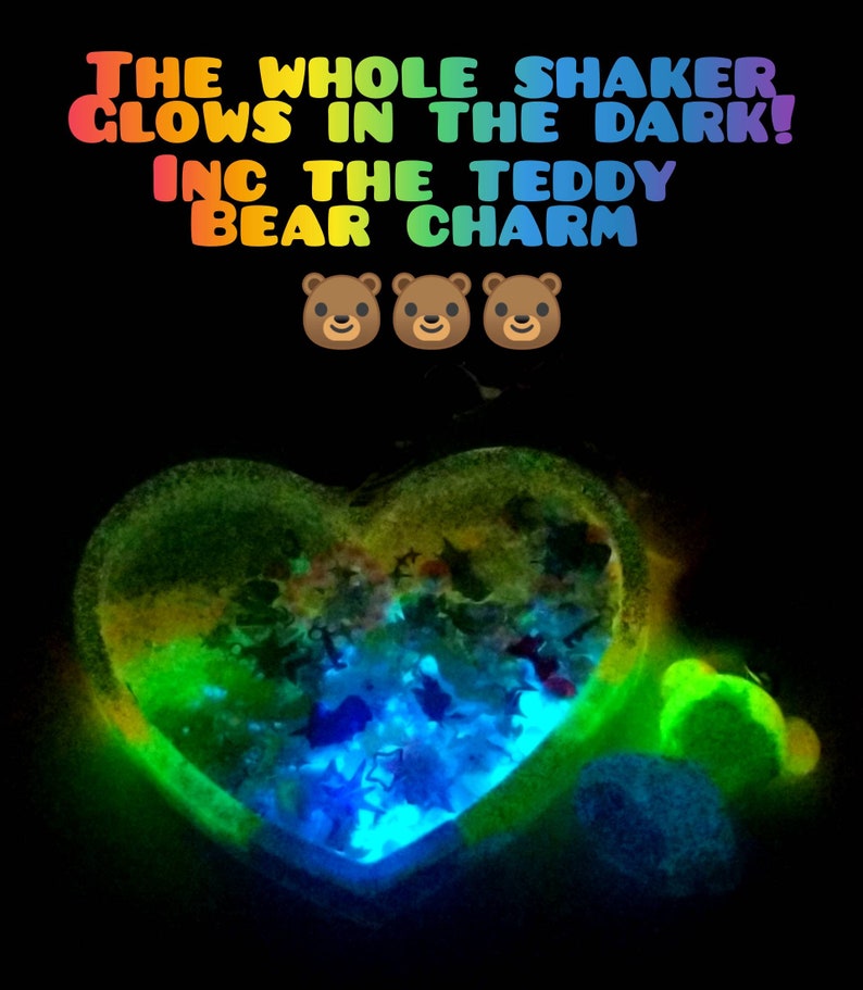 Rainbow glitter glow in the dark unicorn themed heart Etsy