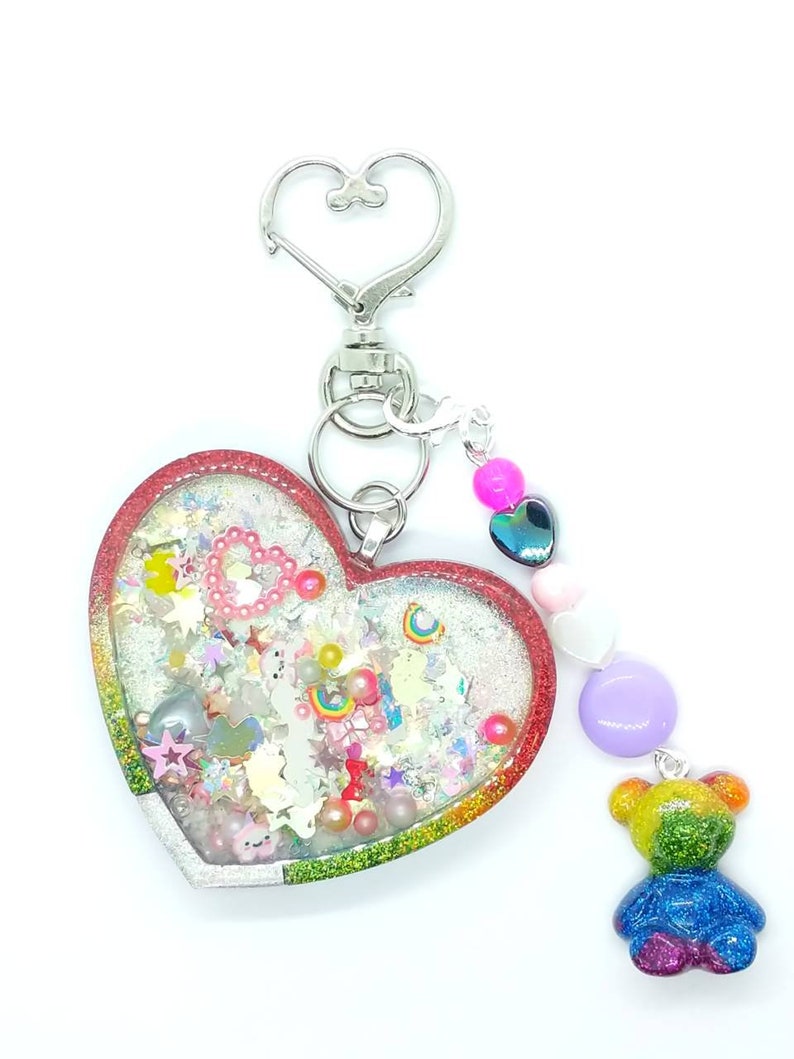 Rainbow glitter glow in the dark unicorn themed heart Etsy