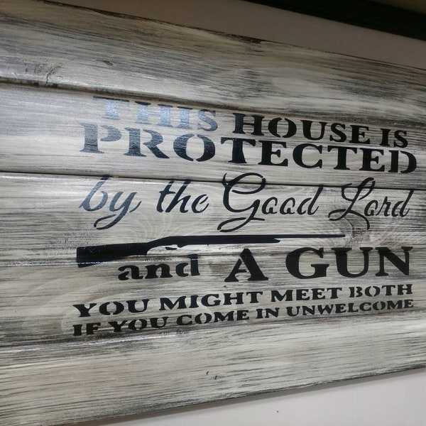 This House is Protected Hidden Gun Storage sign