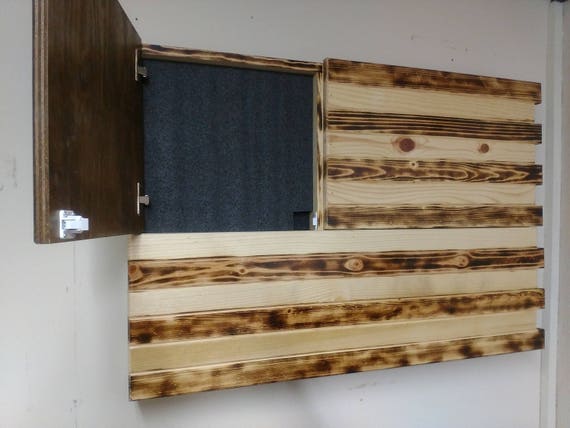 Hidden Gun Storage Charred Large American Concealment Flag Etsy