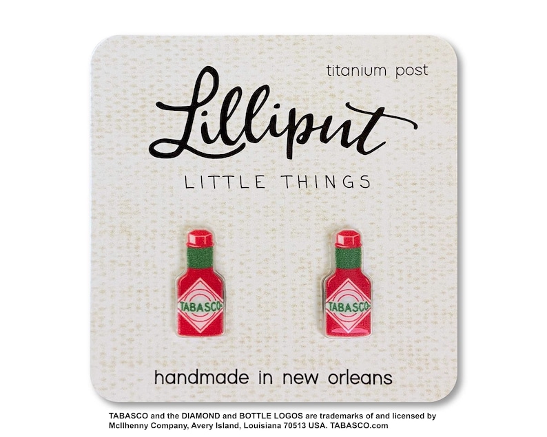 TABASCO® Hot Sauce Earrings // TABASCO® Earrings // Louisiana Earrings image 1