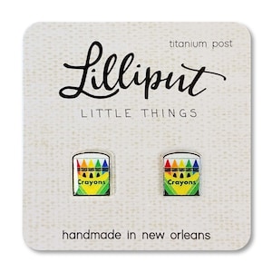 Crayon Earrings // Teacher Gift // Teacher Earrings // Earrings for kids // Art Teacher // Back to School