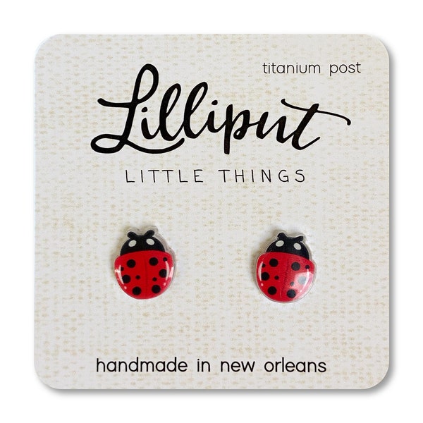 Ladybug Earrings // Insect Earrings // Cute Ladybug Jewelry // Bug Earrings // Red Ladybug // Novelty Earrings
