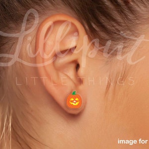 Jack O Lantern Pumpkin Earrings // Halloween Earrings // Halloween Jewelry // Jack O Lantern Earrings // Halloween Pumpkin Earrings image 2